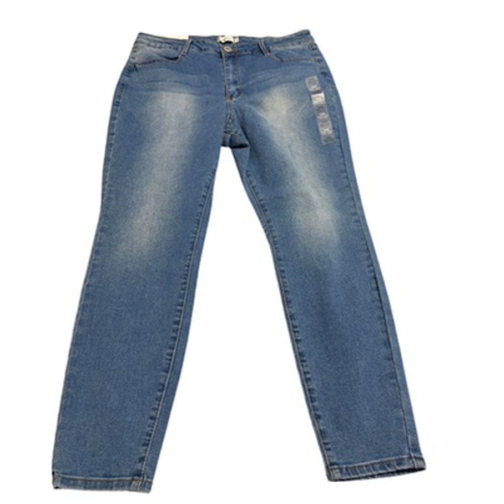 rue21 Jeans High Rise Skinny Womens 14R Blue Medium Wash 5-Pocket Button Zip EUC